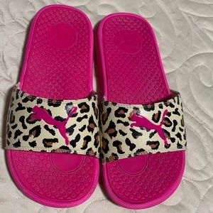 Puma leopard print slides